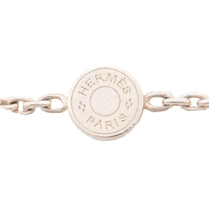 Hermès Sterling Silver Evelyne Eclipse Pendant Necklace Silver Silver Good condition - Model View