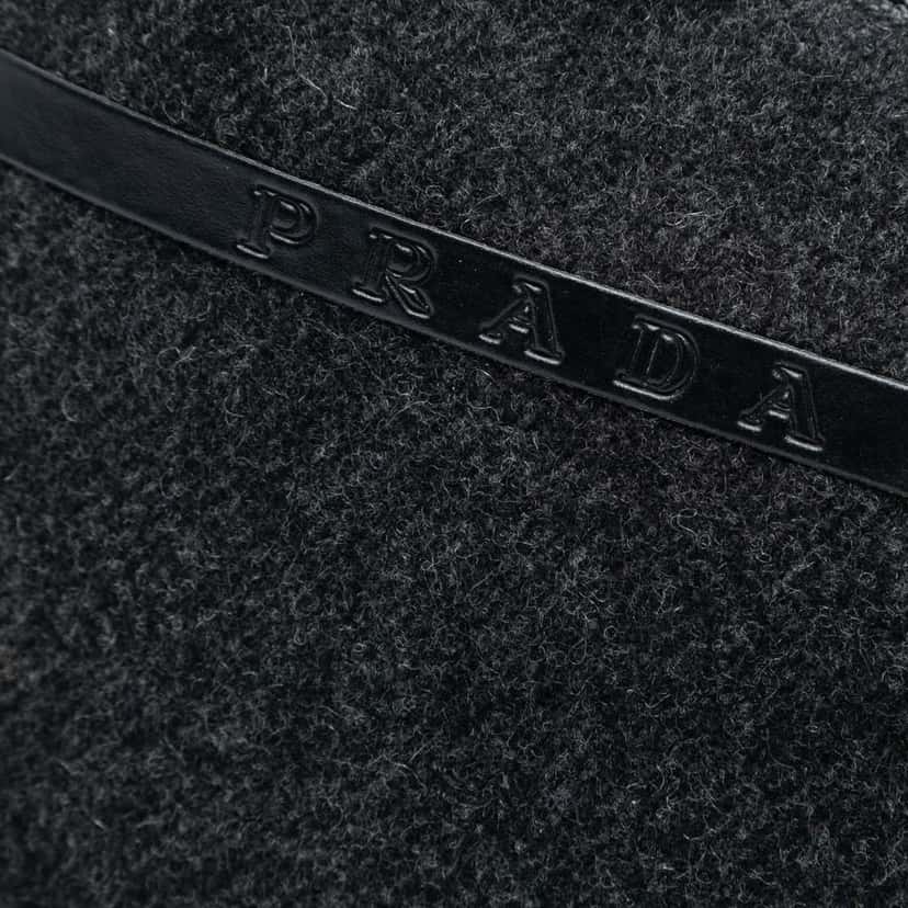 Prada Wool Sport Shoulder Bag Grey Wool Good condition - Box View