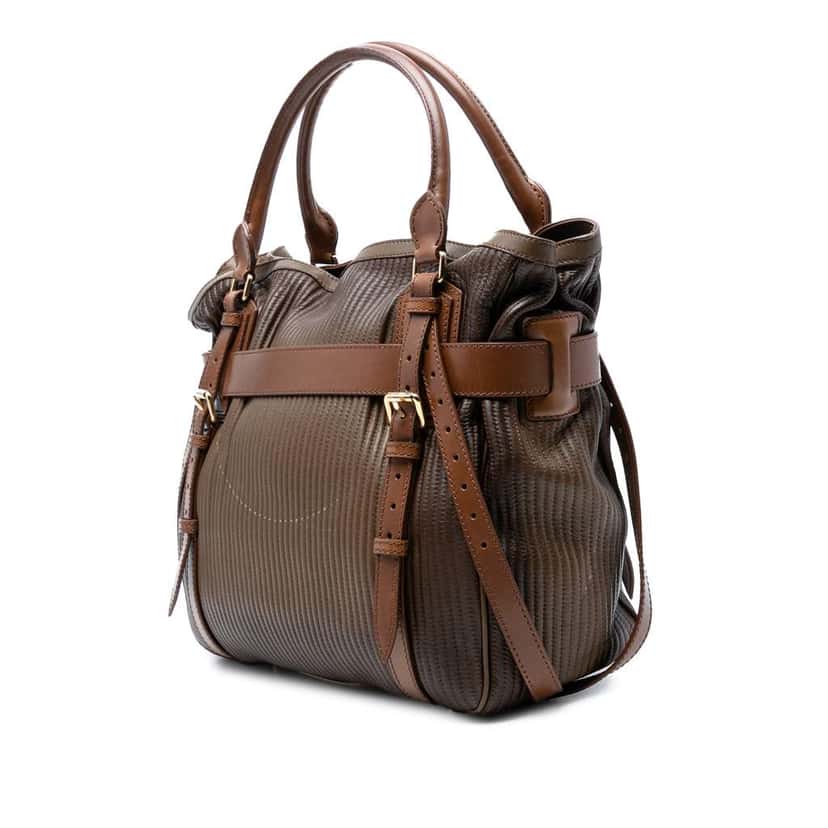 Burberry Stitched Leather Bridle Wilton Tote Brown Leather Good condition - Back View
