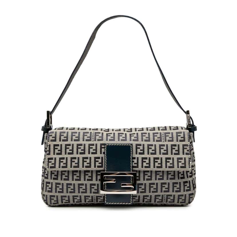 Fendi Zucchino Canvas Baguette Grey Canvas Good condition - Front View