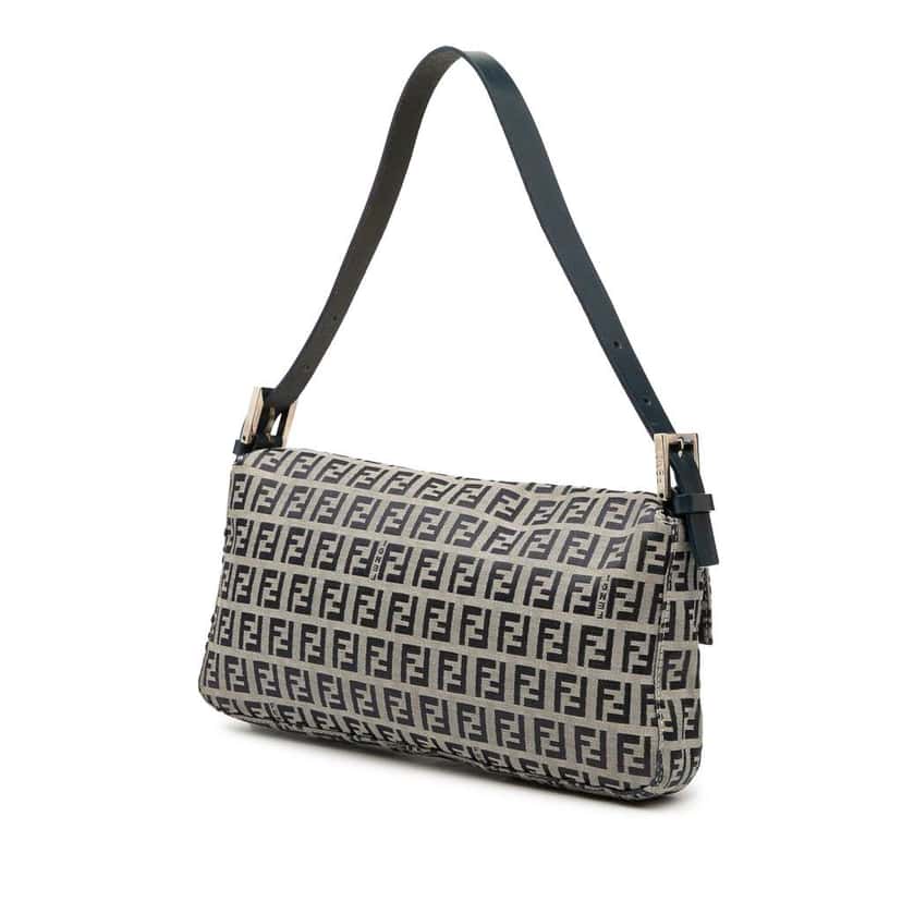 Fendi Zucchino Canvas Baguette Grey Canvas Good condition - Back View