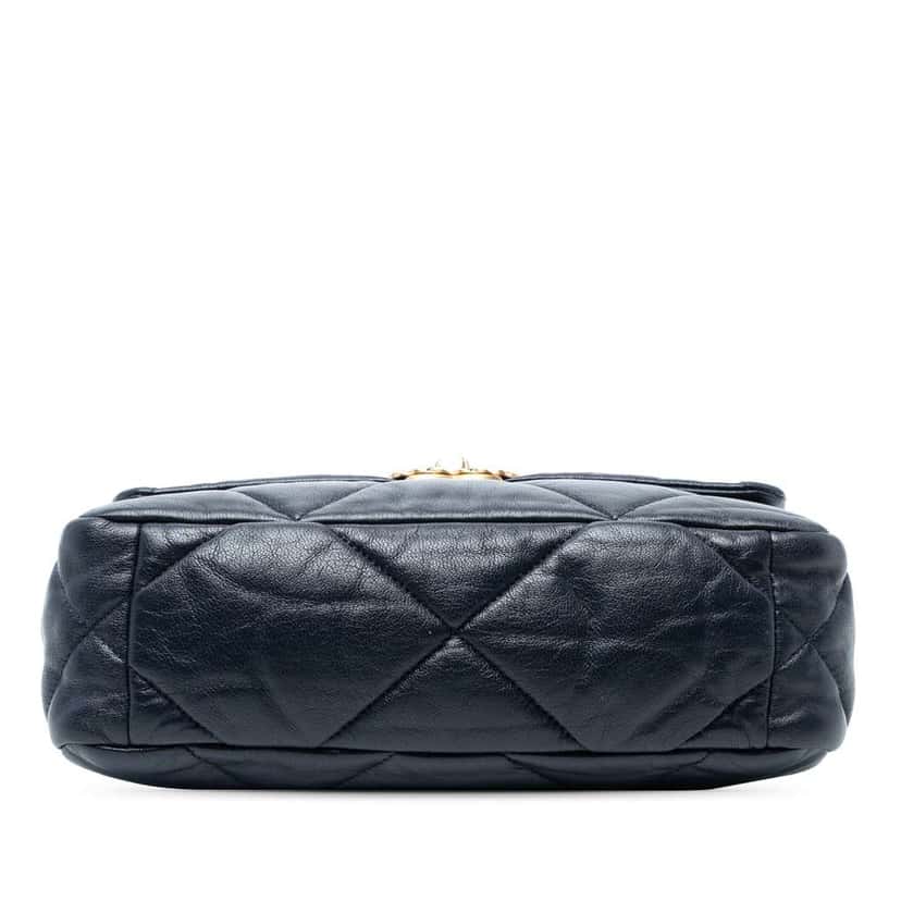 Chanel Medium Lambskin 19 Flap Blue Leather Good condition - Inside View