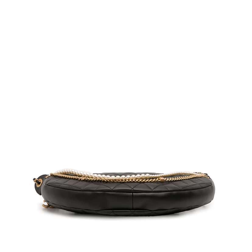 Chanel Quilted Lambskin All About Chains Hobo Black Leather Very good condition - Inside View