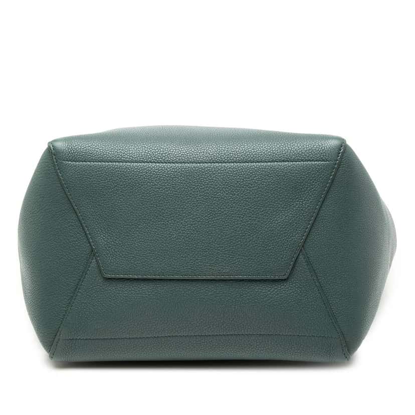 Celine Medium Leather Seau Sangle Bucket Green Leather Good condition - Inside View