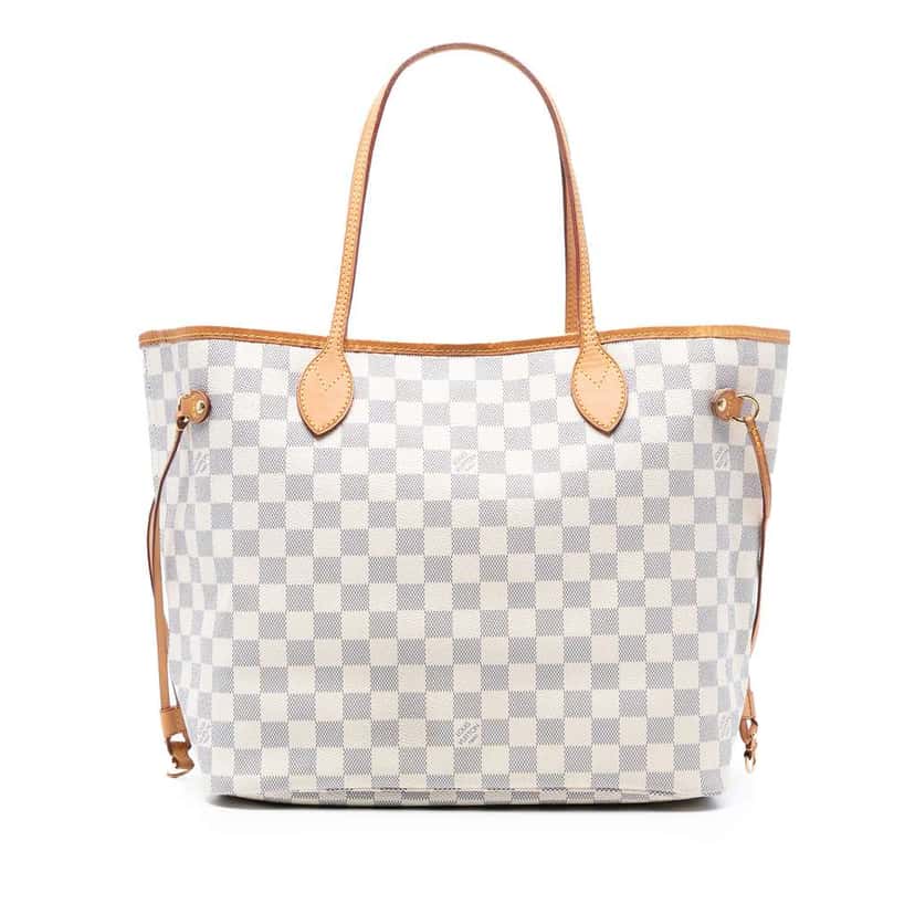 Louis Vuitton Damier Azur Neverfull MM White Good condition - Front View