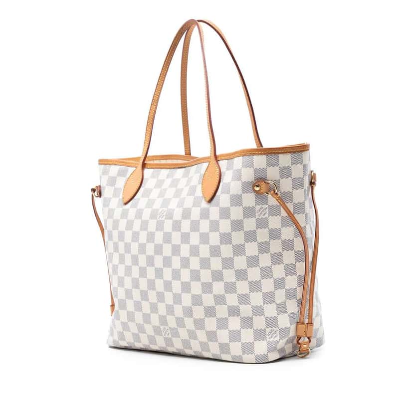 Louis Vuitton Damier Azur Neverfull MM White Good condition - Back View