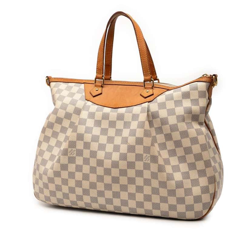 Louis Vuitton Damier Azur Siracusa GM White Fair condition - Back View