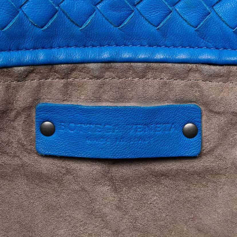 Bottega Veneta Medium Nappa Intrecciato Garda Tote Blue Leather Very good condition - Box View