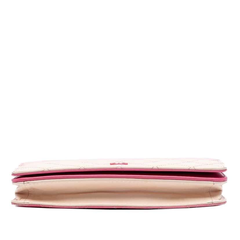 Chanel Ombre Lambskin Degrade Wallet On Chain Pink Leather Good condition - Inside View