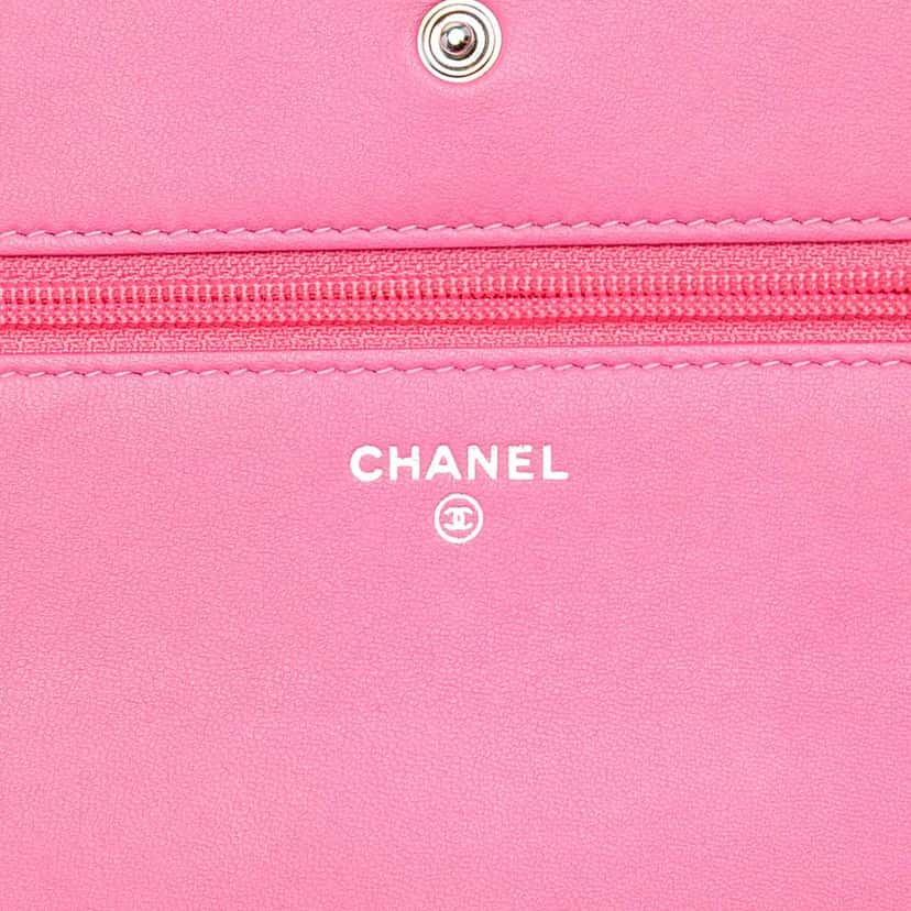 Chanel Ombre Lambskin Degrade Wallet On Chain Pink Leather Good condition - Box View