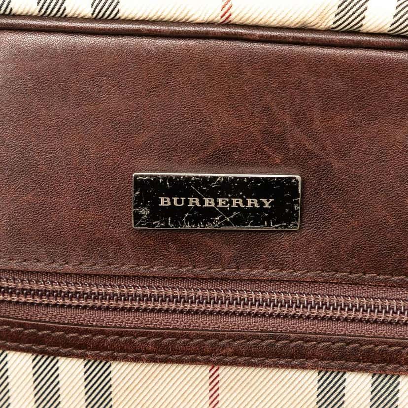 Burberry House Check Canvas Sling Backpack Brown Canvas Good condition - Box View