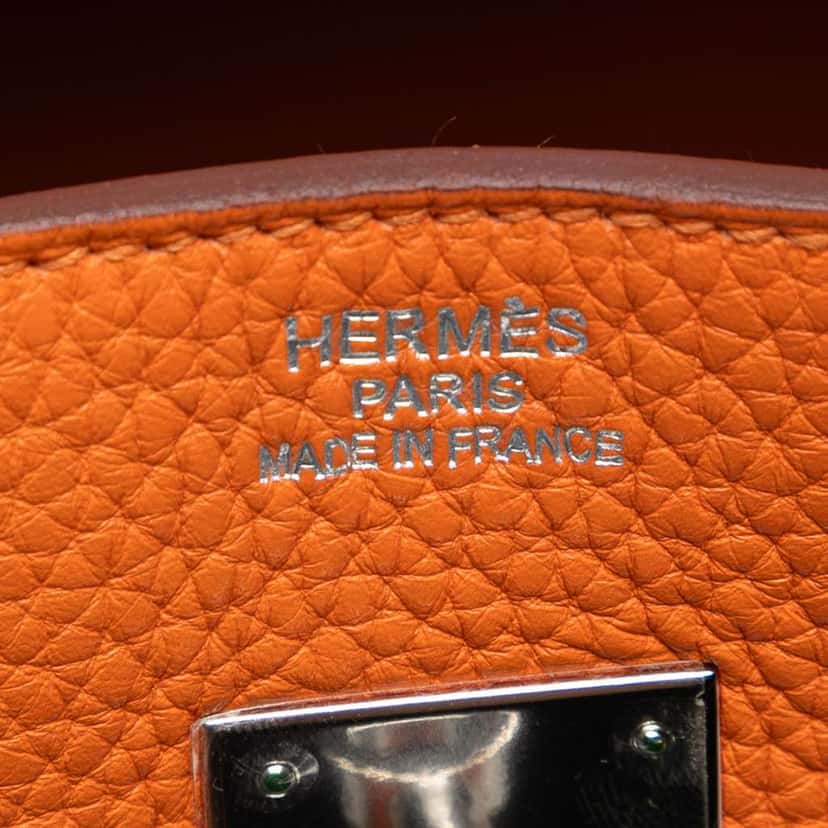 Hermès Togo Birkin Retourne 35 Orange Leather Fair condition - Box View