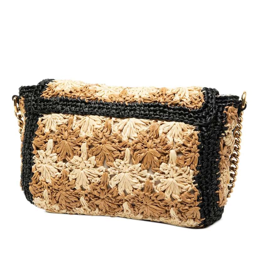 Gucci Small GG Marmont Raffia Crossbody Brown Good condition - Back View