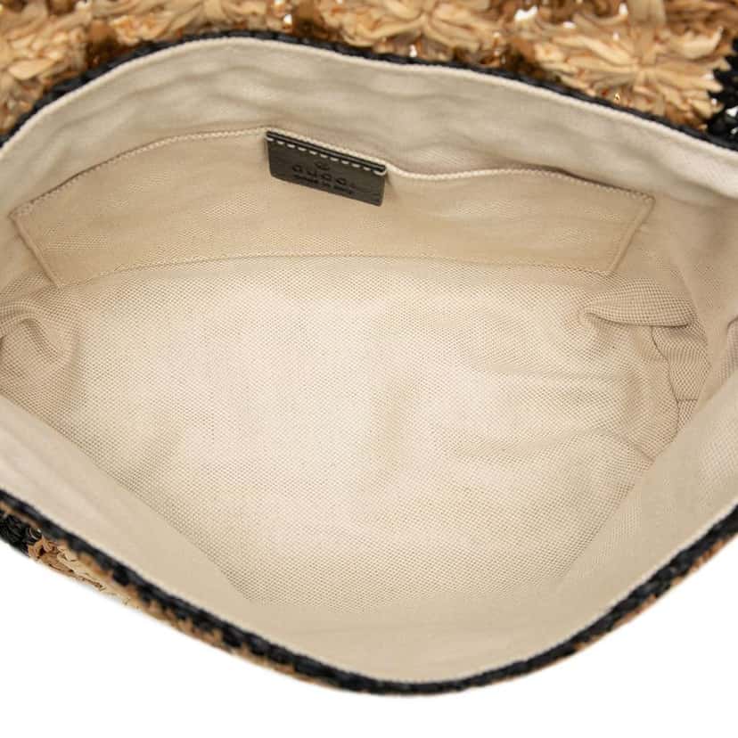 Gucci Small GG Marmont Raffia Crossbody Brown Good condition - Model View