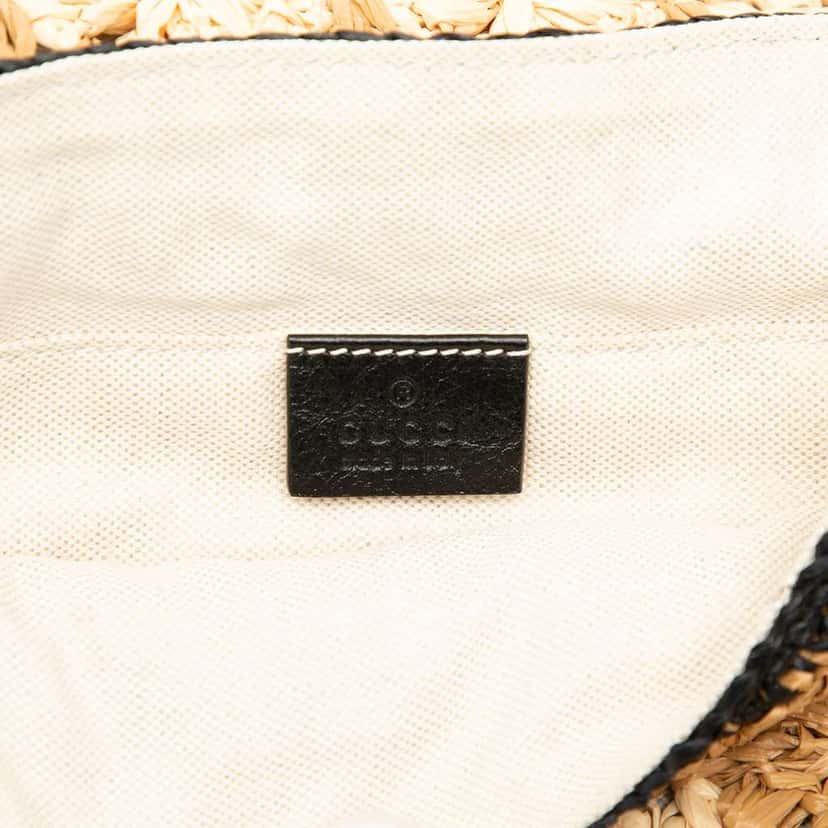 Gucci Small GG Marmont Raffia Crossbody Brown Good condition - Box View