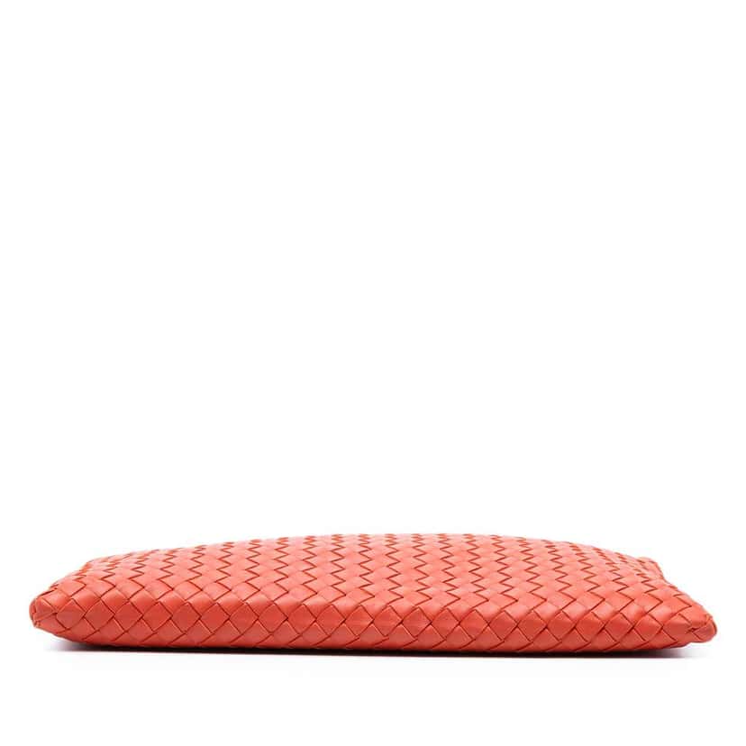 Bottega Veneta Nappa Intrecciato Clutch Red Leather Good condition - Inside View