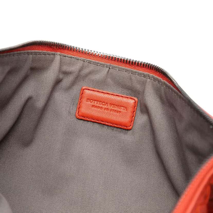 Bottega Veneta Nappa Intrecciato Clutch Red Leather Good condition - Box View