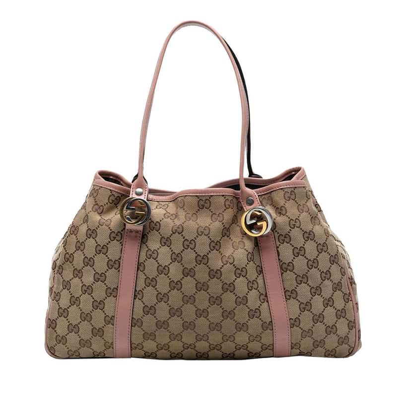 Gucci GG Canvas Twins Tote Brown Canvas Good condition - Front View