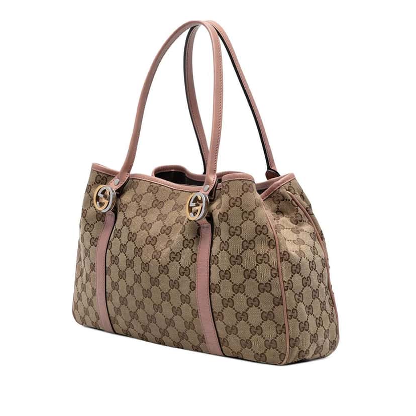 Gucci GG Canvas Twins Tote Brown Canvas Good condition - Back View