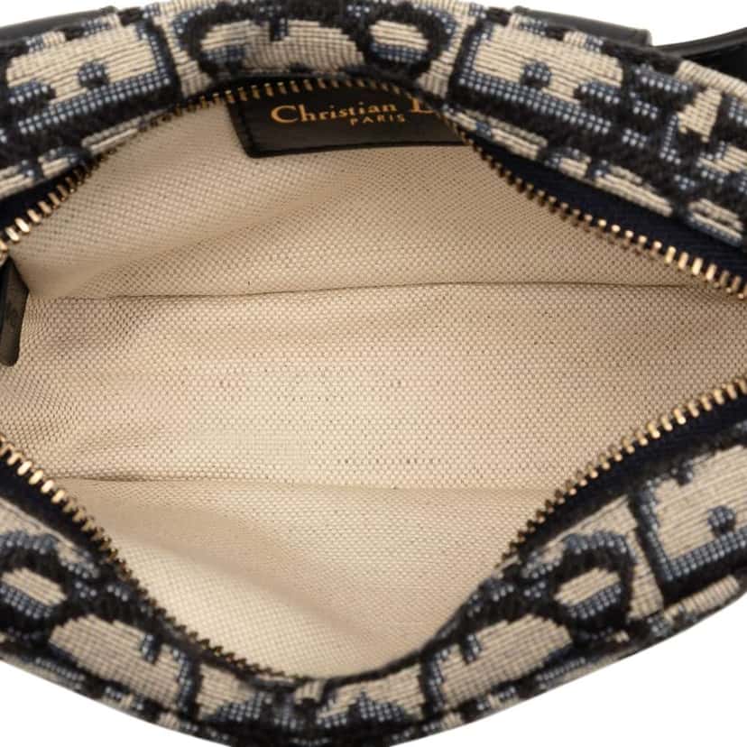 Dior Oblique Canvas Belt Pouch Blue Canvas Good condition - Model View