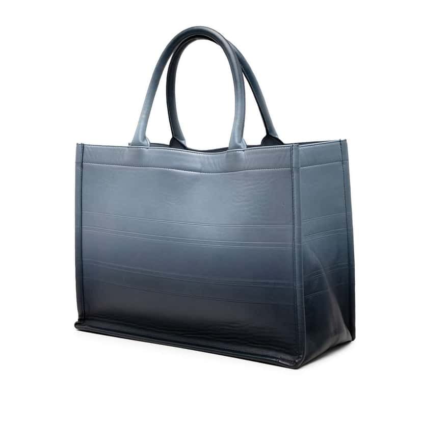 Dior Medium Ombre Embossed Leather Book Tote Blue Leather Very good condition - Back View