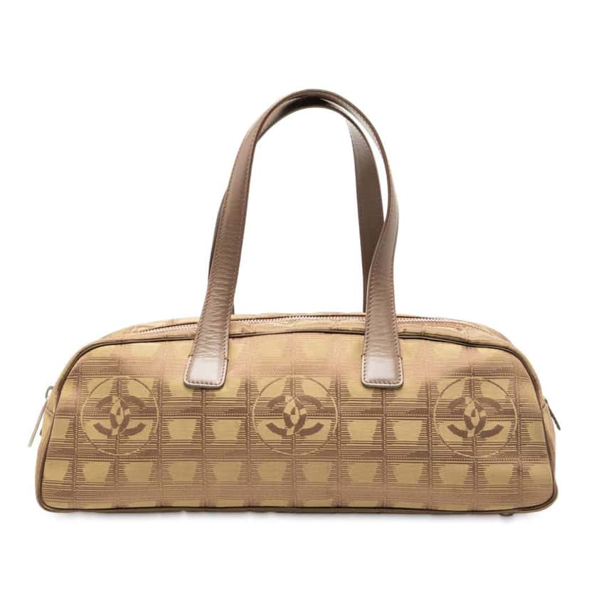 Chanel New Travel Line Nylon Handbag Brown Good condition - Front View
