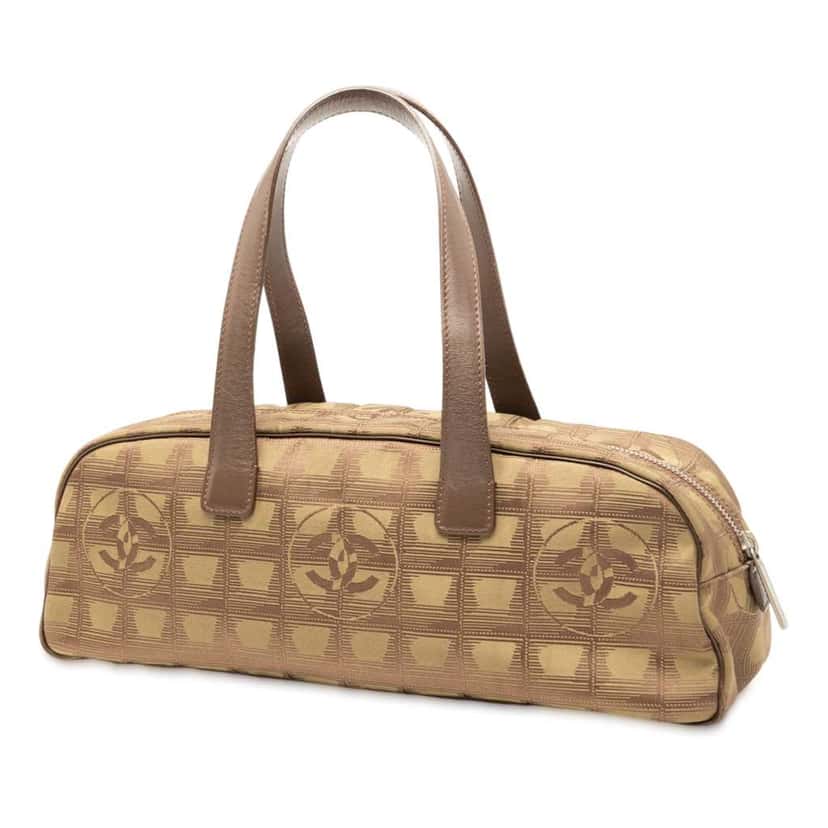 Chanel New Travel Line Nylon Handbag Brown Good condition - Back View