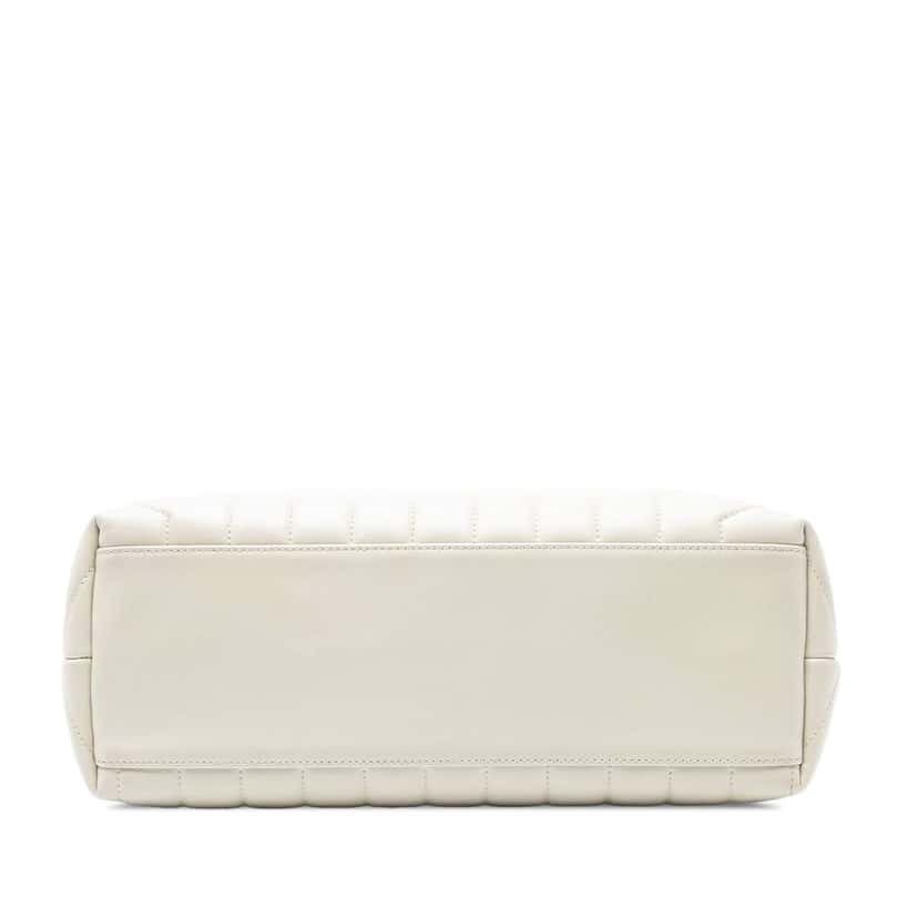 Saint Laurent Large Chevron Leather Monogram LouLou Shoulder Bag White Leather Good condition - Inside View
