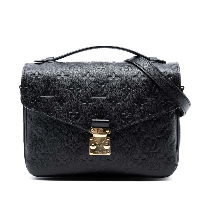 Louis Vuitton Monogram Empreinte Pochette Metis Black Leather Good condition - Front View