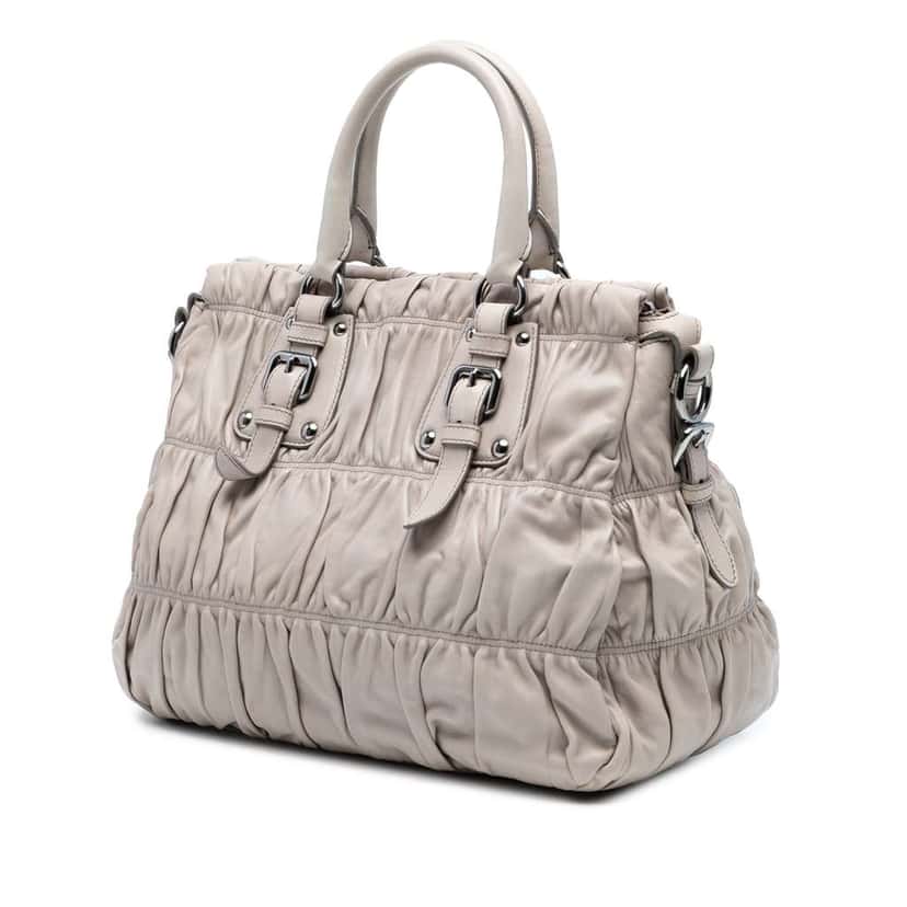 Prada Nappa Gaufre Satchel Brown Leather Good condition - Back View