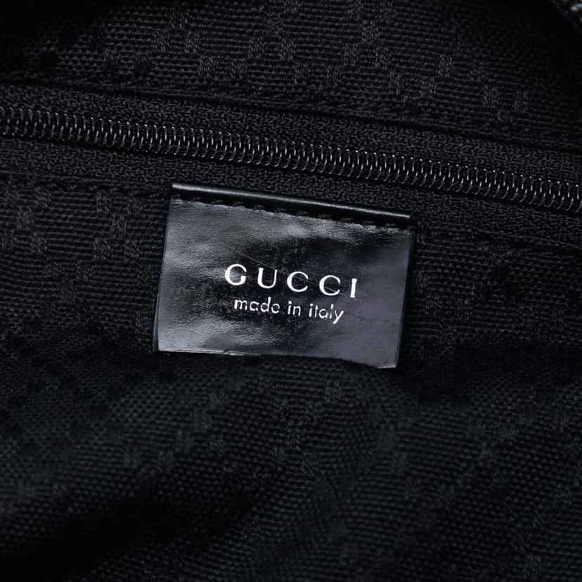 Gucci Nylon Bamboo Shoulder Bag Black Good condition - Box View