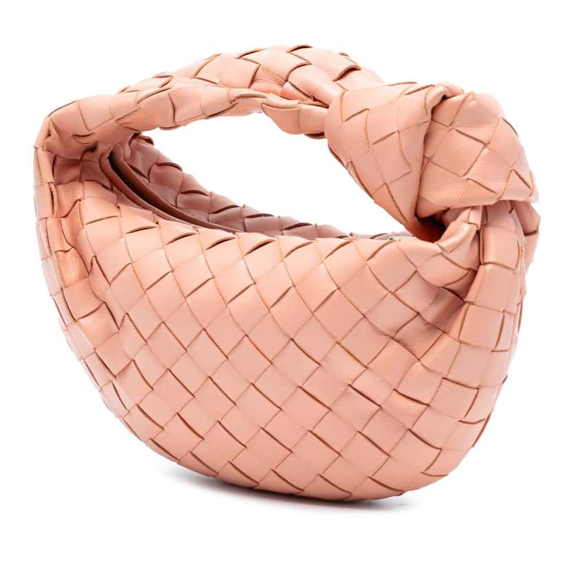 Bottega Veneta Mini Nappa Intrecciato Jodie Pink Leather Good condition - Back View
