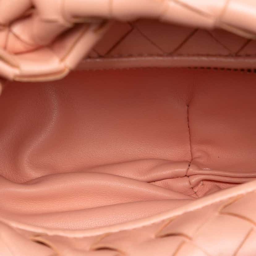 Bottega Veneta Mini Nappa Intrecciato Jodie Pink Leather Good condition - Model View
