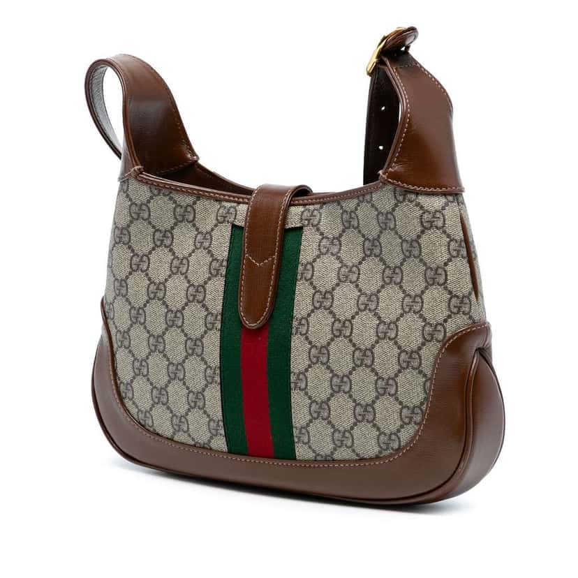 Gucci Small GG Supreme Jackie 1961 Crossbody Brown Canvas Good condition - Back View