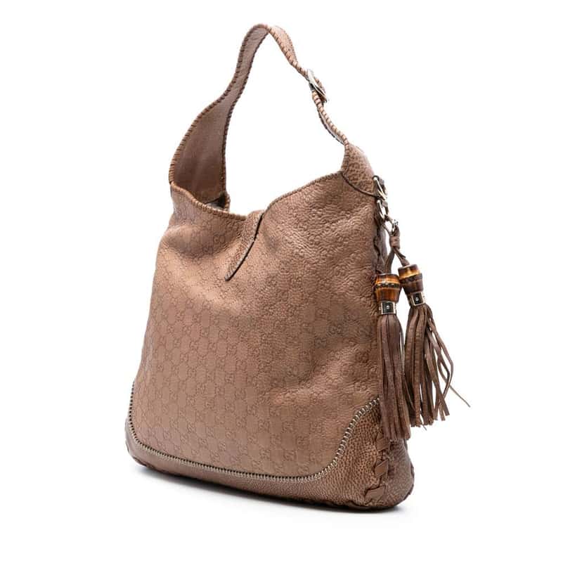 Gucci Large Guccissima New Jackie Satchel Brown Leather Good condition - Back View