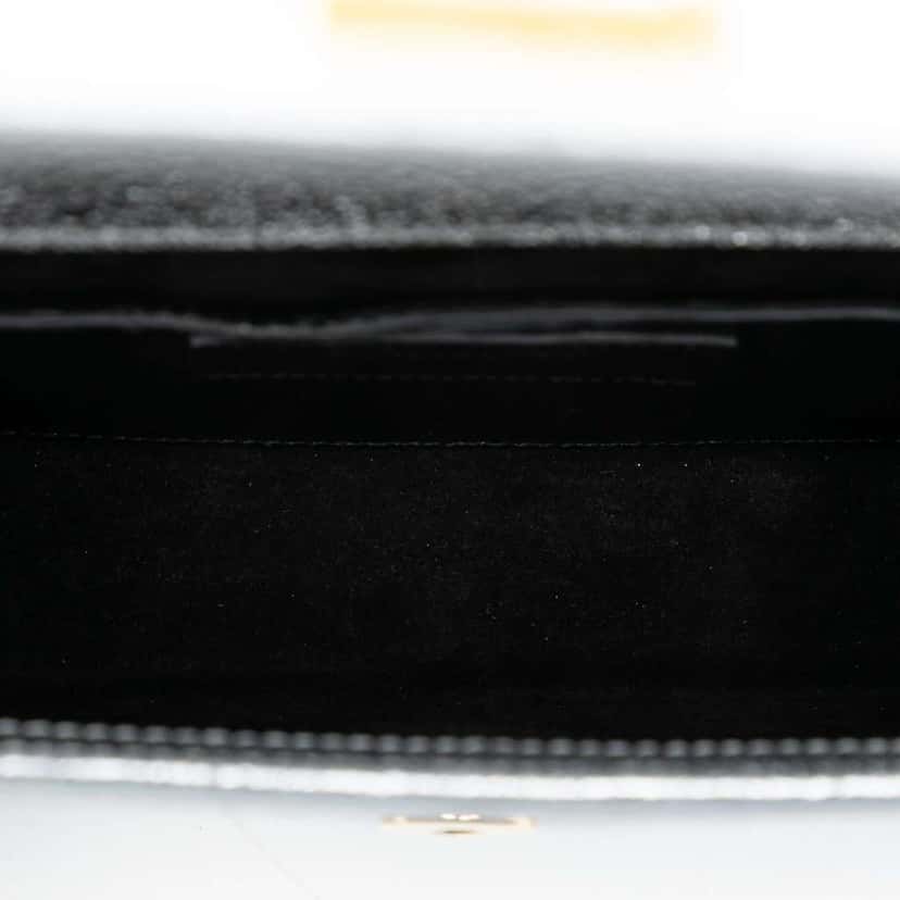Saint Laurent Small Metallic Calfskin Classic Monogram Kate Crossbody Silver Leather Good condition - Model View