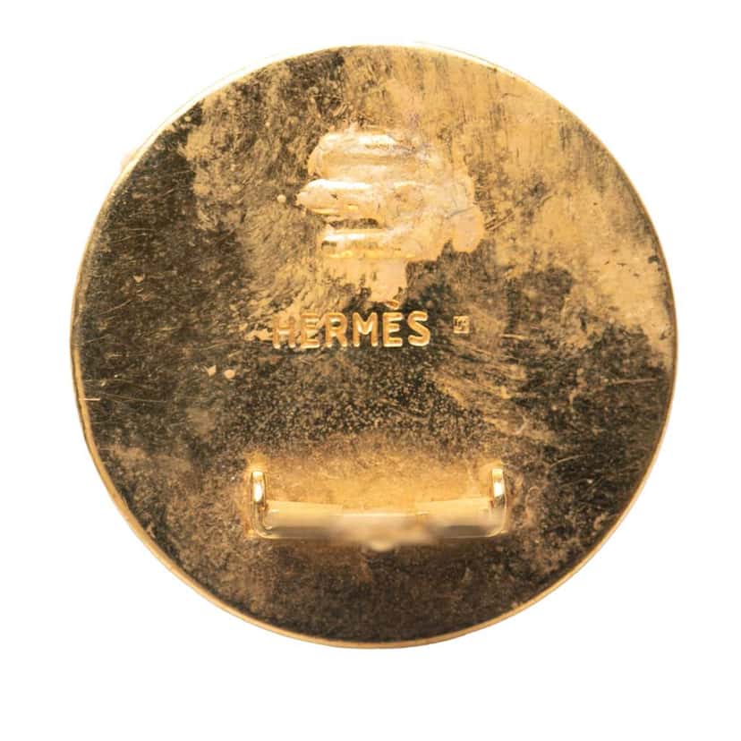 Hermès Enamel Cloisonne Clip on Earrings Green Good condition - Inside View