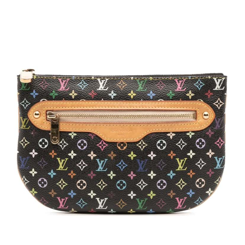 Louis Vuitton Monogram Multicolore Pochette Plate GM Black Canvas Good condition - Front View
