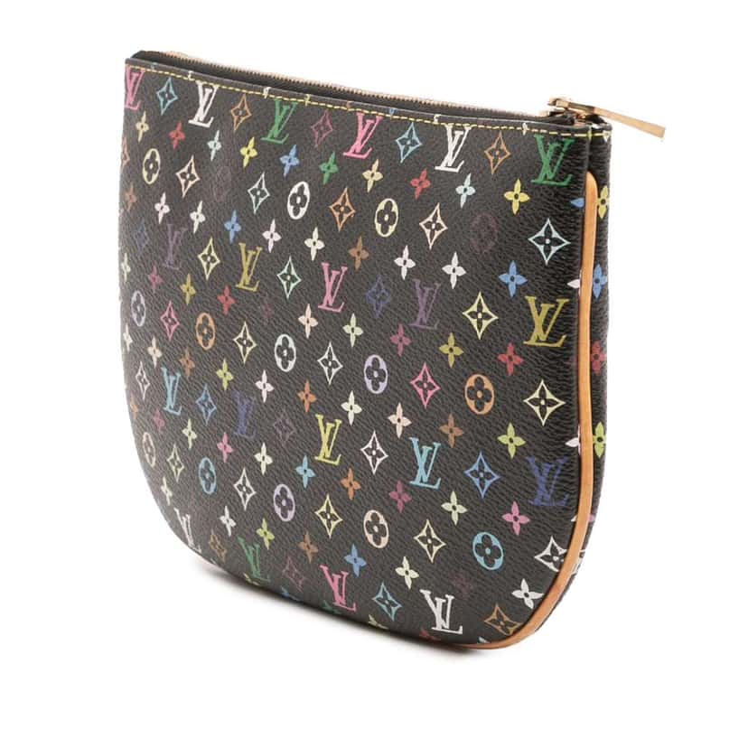 Louis Vuitton Monogram Multicolore Pochette Plate GM Black Canvas Good condition - Back View
