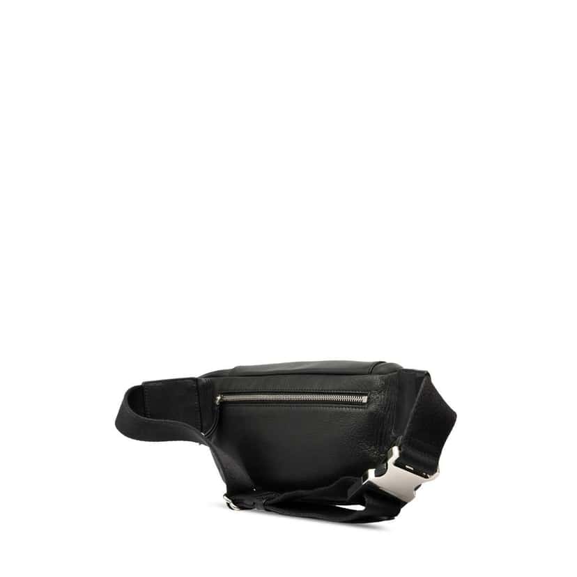 Burberry Crest Embossed Leather Bum Bag Black Leather Good condition - Back View