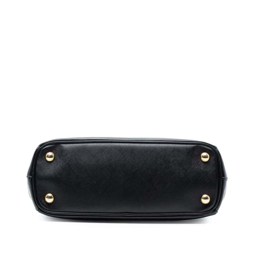 Prada Small Saffiano Lux Galleria Double Zip Satchel Black Leather Good condition - Inside View