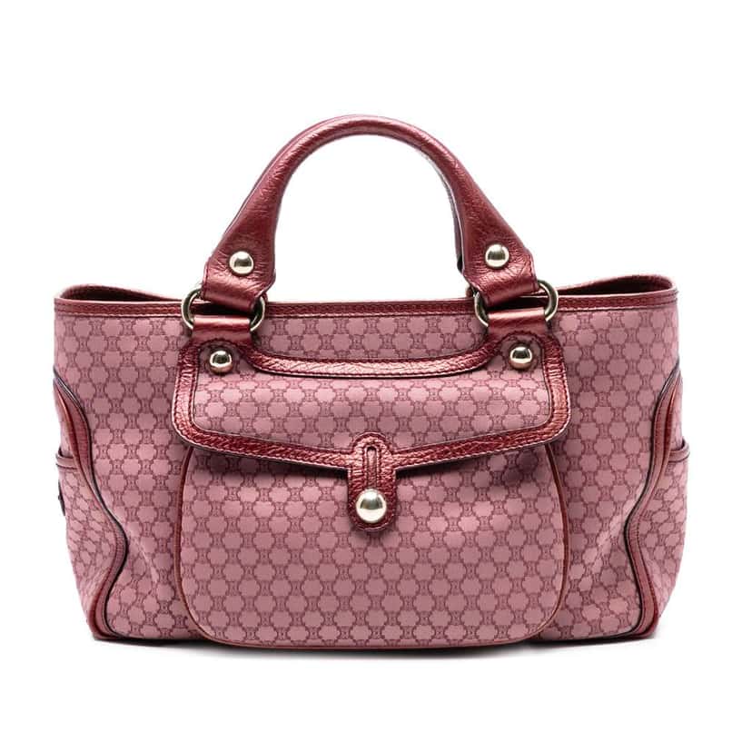 Celine Macadam Canvas Boogie Handbag Pink Canvas Good condition - Front View