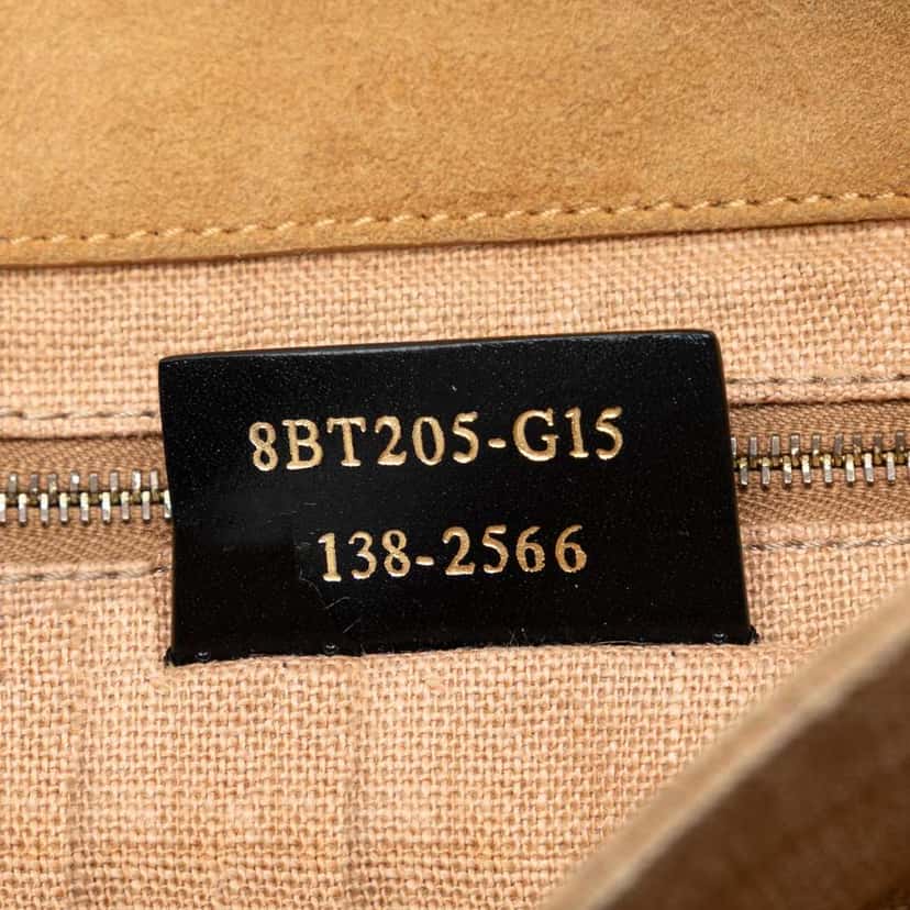 Fendi Large Canvas Pequin Claudia Shoulder Bag Brown Canvas Good condition - Box View