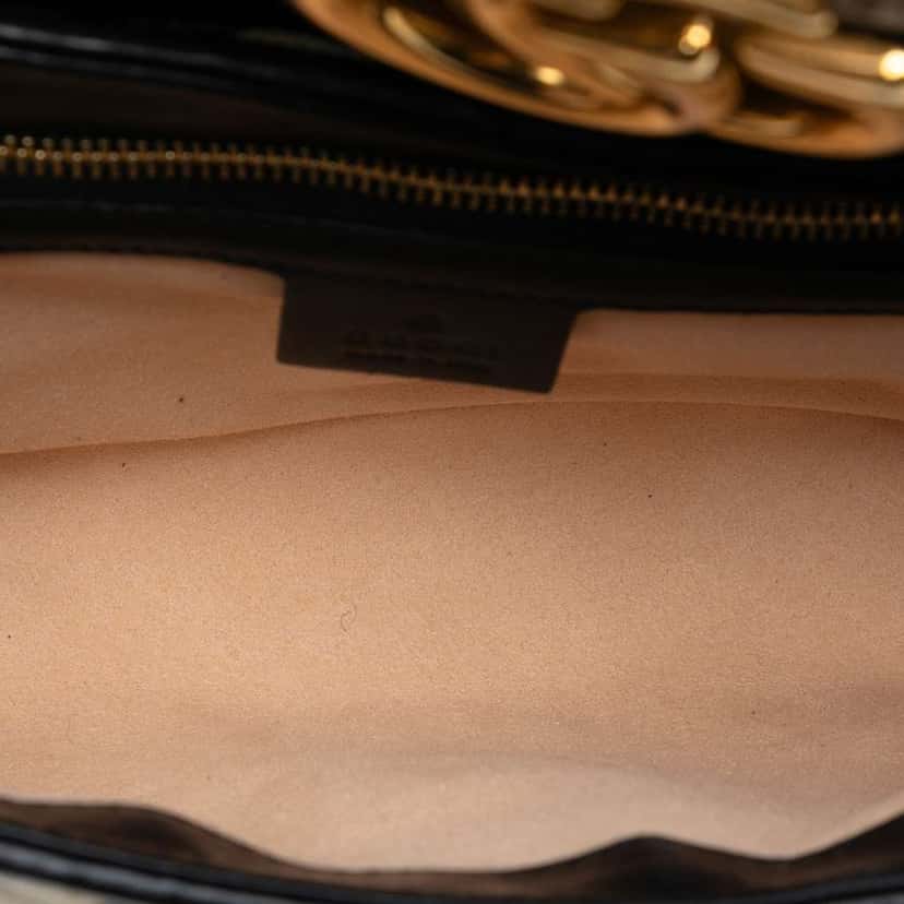 Gucci Medium GG Marmont Matelasse Diagonal GG Canvas Shoulder Bag Brown Canvas Good condition - Model View