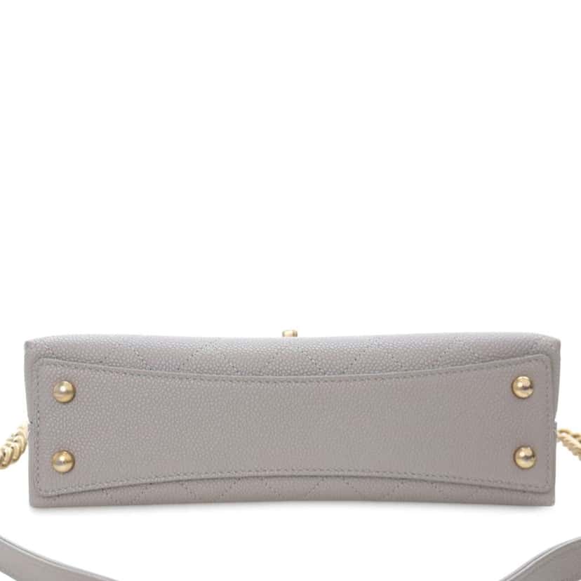 Chanel Medium Stitched Caviar Chic Affinity Top Handle Bag Grey Leather Good condition - Model View
