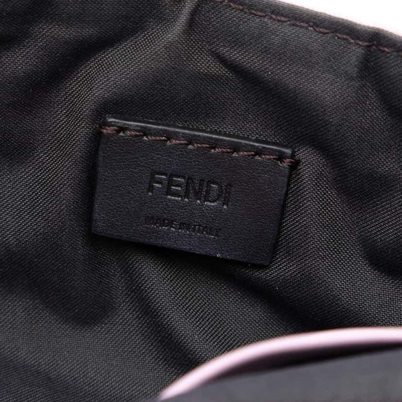 Fendi Mini Zucca Embossed Velvet Baguette Satchel Pink Velvet Very good condition - Box View