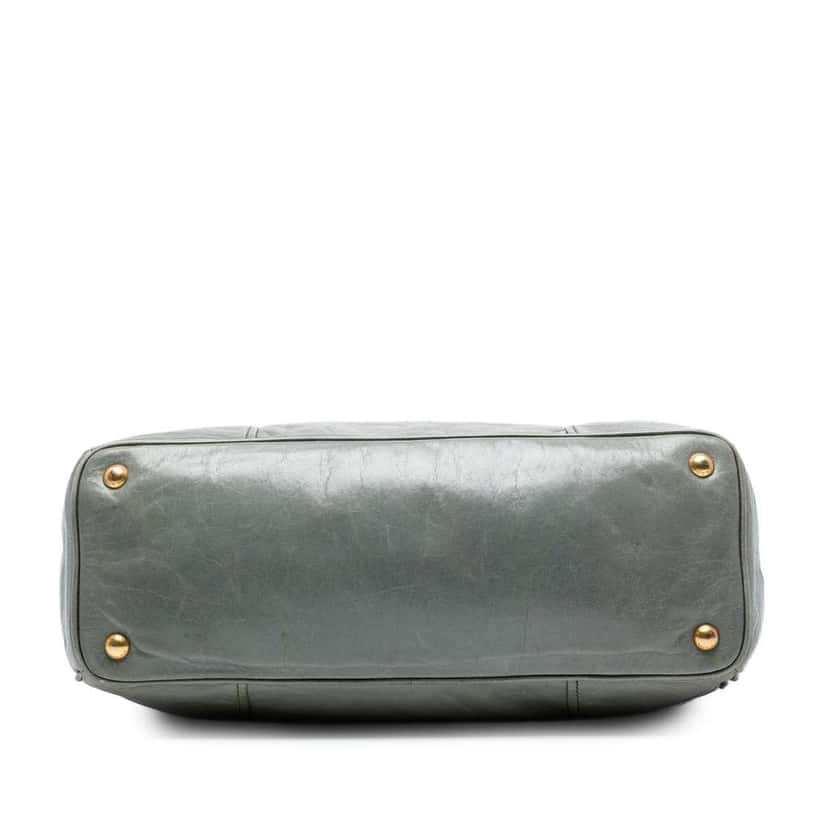 Prada Vitello Shine Satchel Grey Leather Very good condition - Inside View