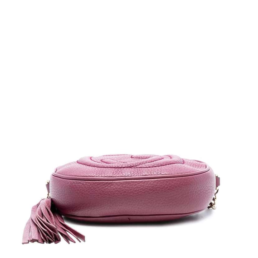 Gucci Mini Pebbled Calfskin Soho Chain Crossbody Pink Leather Very good condition - Inside View