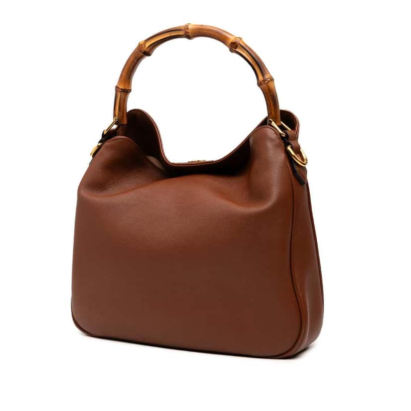 Gucci Medium Leather Bamboo Diana Satchel Brown Leather Good condition - Back View