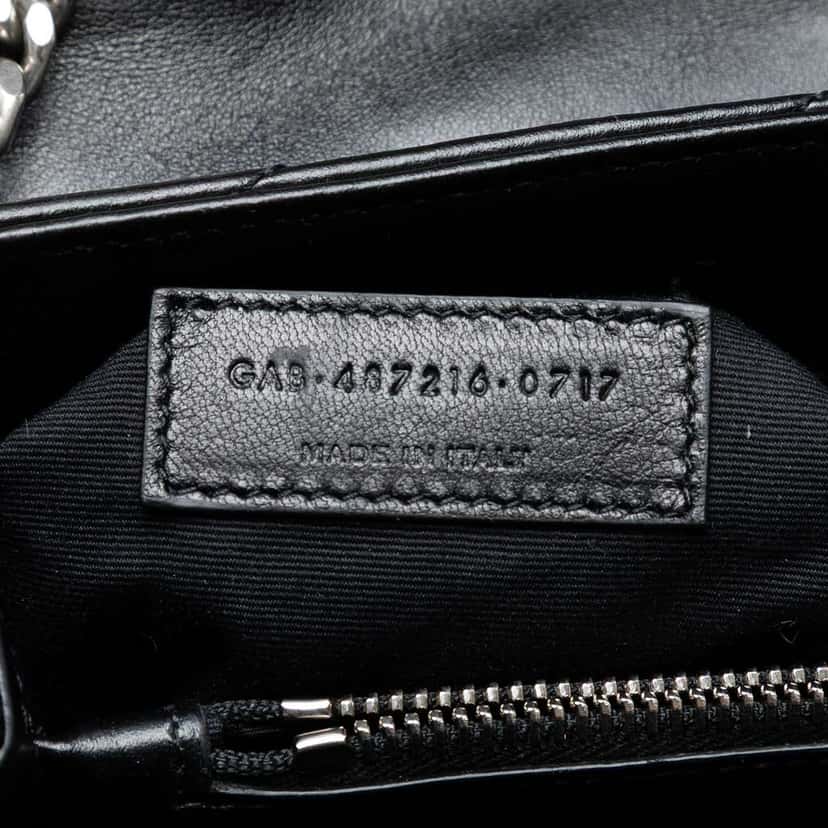 Saint Laurent Medium Chevron Leather Monogram LouLou Shoulder Bag Black Leather Good condition - Box View